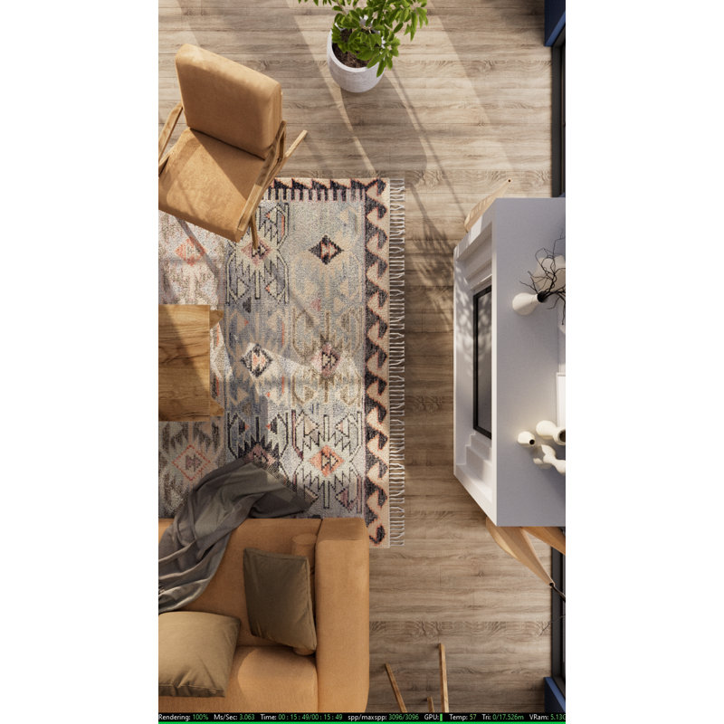 Nomad Wool Southwestern Area Rug, Rectangle 5' X 8'