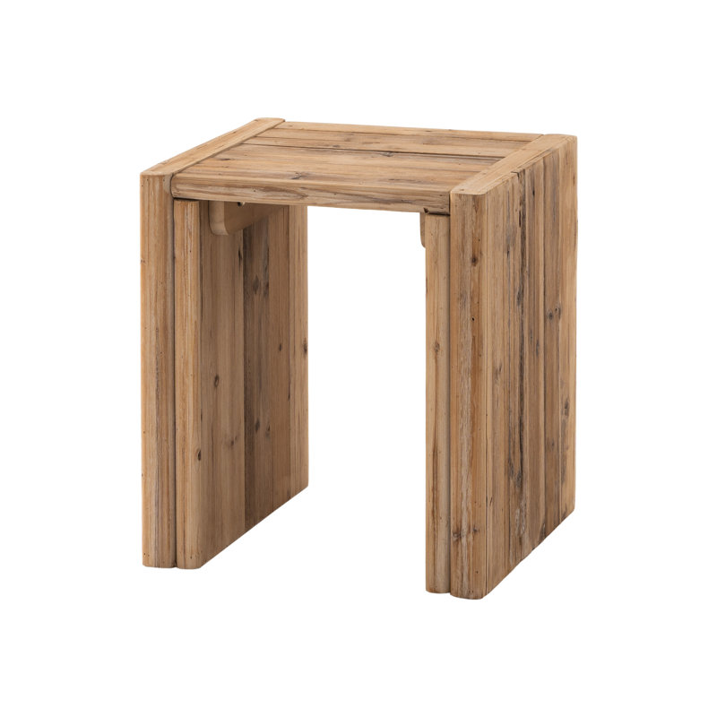 17.7'' W Rustic Reclaimed Wood End Table