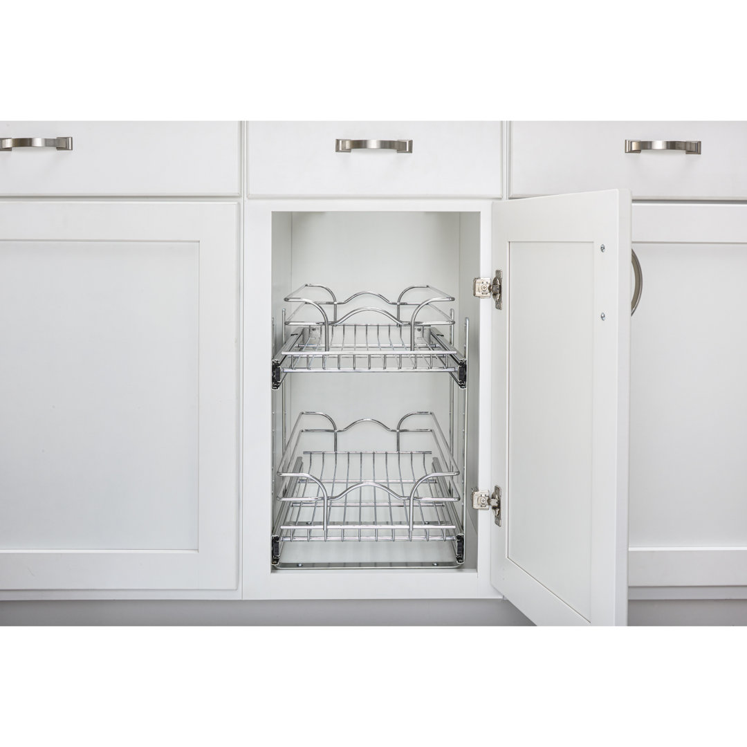 Rev-A-Shelf Pullout 2-Tier Basket Organizer for Kitchen or Vanity Cabinets