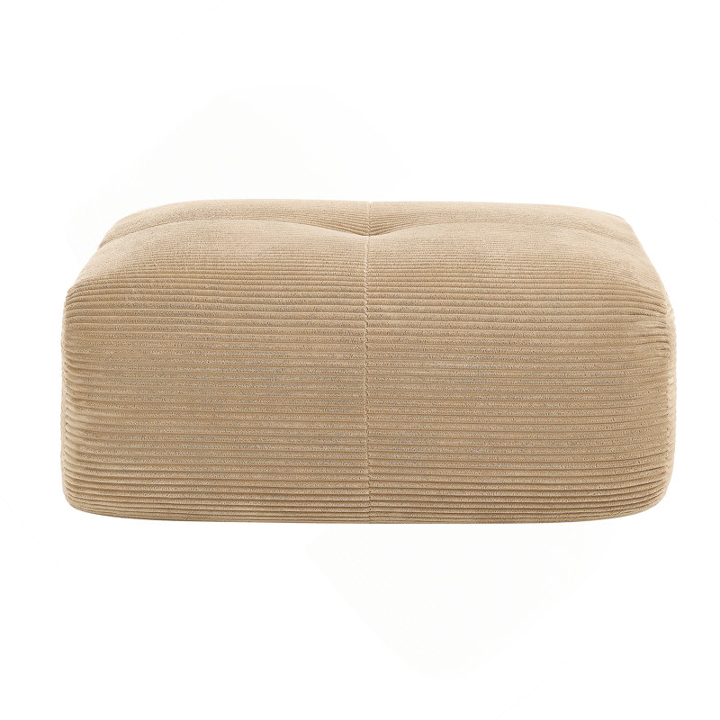 Rectangle Upholstered Ottoman For Indoor, Camel