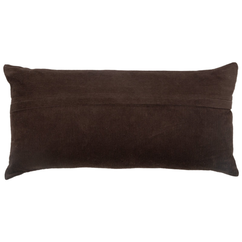 Brockett Textured Cotton Throw Pillow, Dark Brown