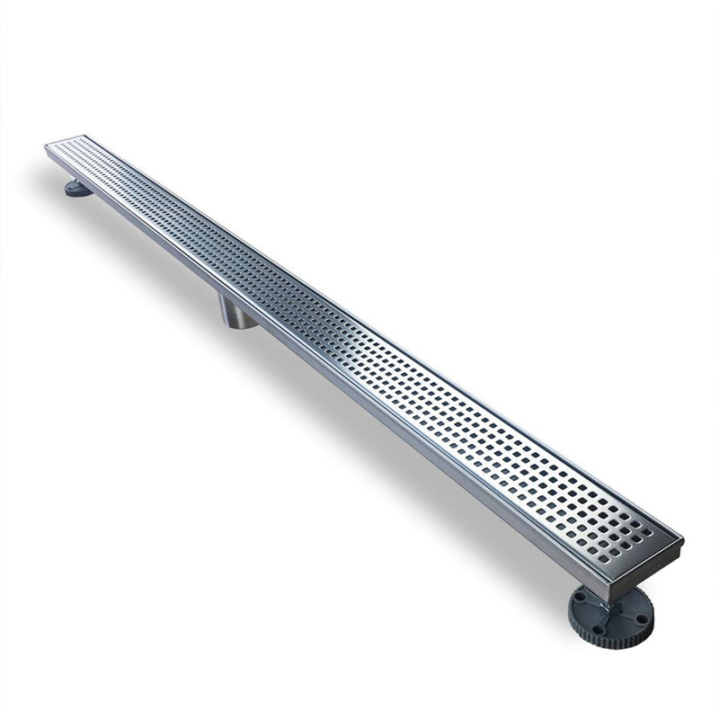 48 In. Stainless Steel Linear Shower Drain With Square Pattern Surface
