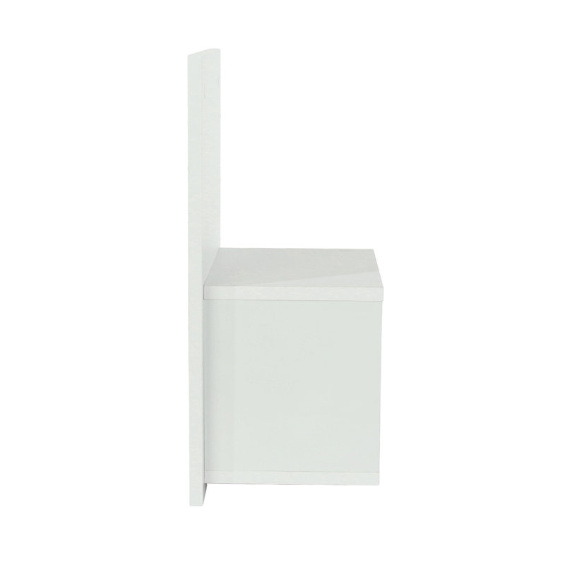 Tamiah Set of 2 Floating Wall-Mounted Open Bedside Tables, Compact, White