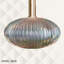 Modern Gold Copper Chandelier Pendant Light – Ribbed Glass Jar Shade, LED Ceiling Light Fixture with E27 Socket