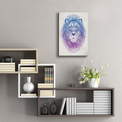 Bungalow Rose «Lion Face» par Rachel Caldwell, art mural en verre acrylique, 16 po x 24 po