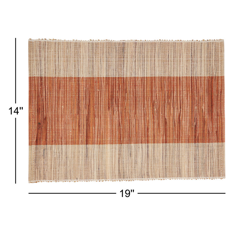 Shimmering Design 4 Piece Placemat Set, Rust