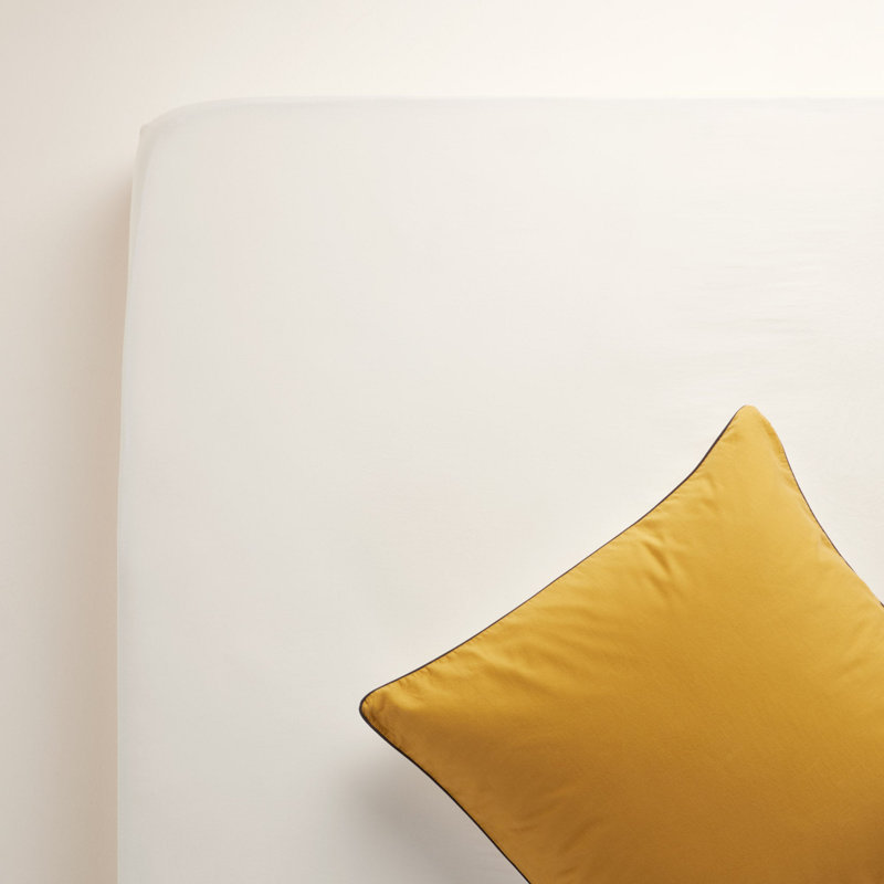 Madura 100% Cotton Fitted Sheet, European Double (140 x 200 cm), Natural