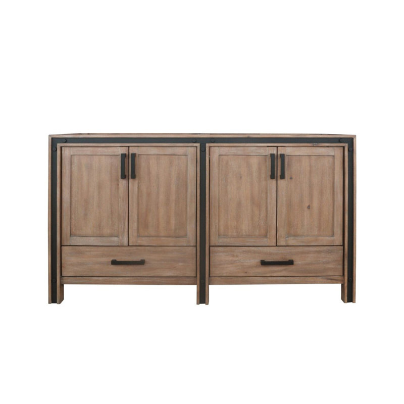 Meuble-lavabo double 60 po Rustwood X P 22 po D, 60", Bois de grange