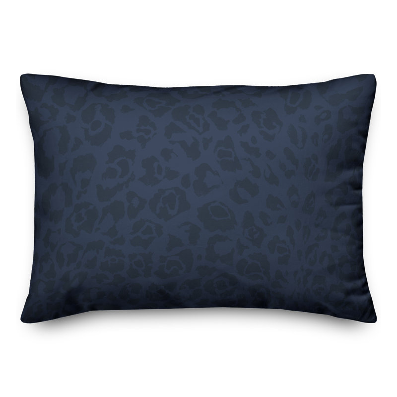 Animal Print Outdoor Reversible Throw Pillow, Blue