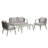 Durable & Comfortable Outdoor Seating Set - Sturdy Iron Frame With Cushions & Matching Table For Patio, Lawn, Poolside-1329783185-1329783184