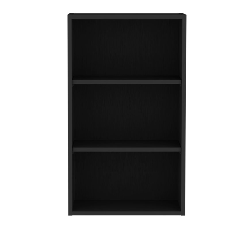 Wall Cabinet With Open Shelves For Living Room - Black Storage In Different Rooms Sleek Look, Black