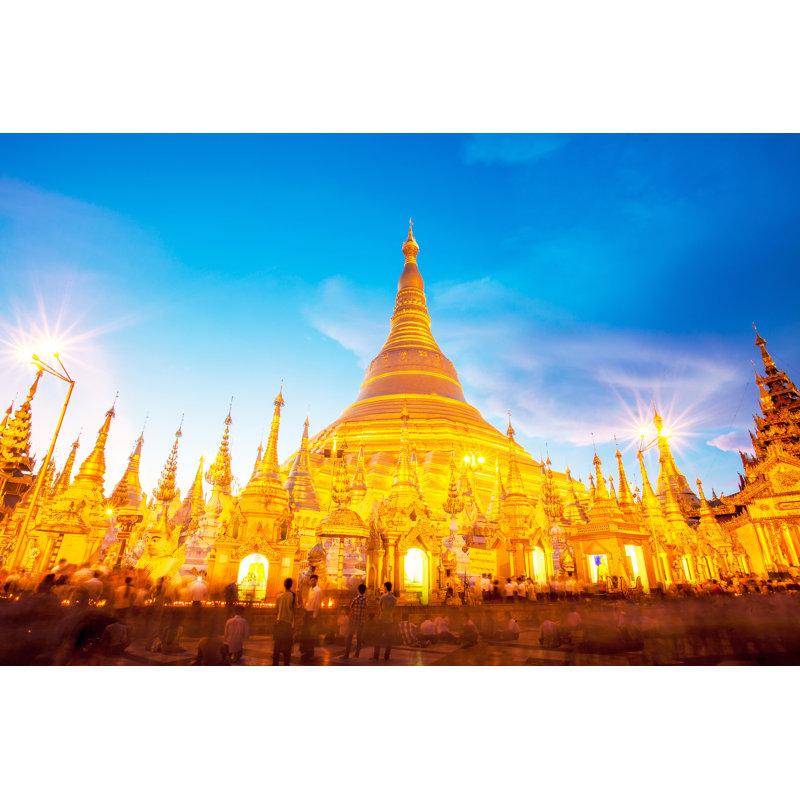 Shwedagon Pagoda In Yagon by Tawanlubfah - Wrapped Canvas Print, 81cm H x 122cm W x 3.8cm D