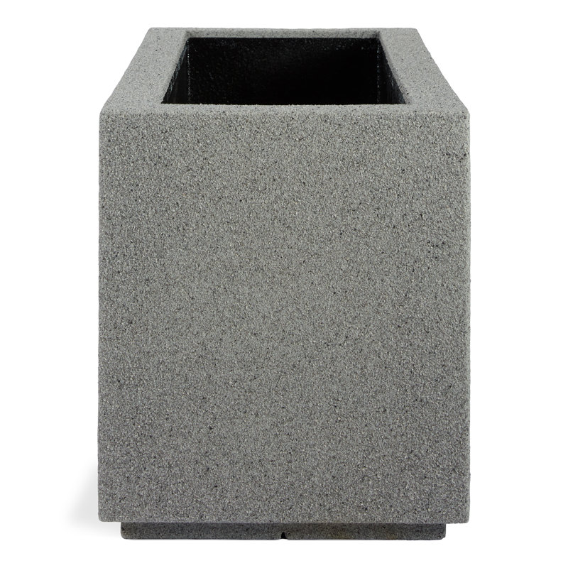 Gita Lightweight Outdoor Trough Planter Box, Gray Granite, 19" H x 46" W x 17" D