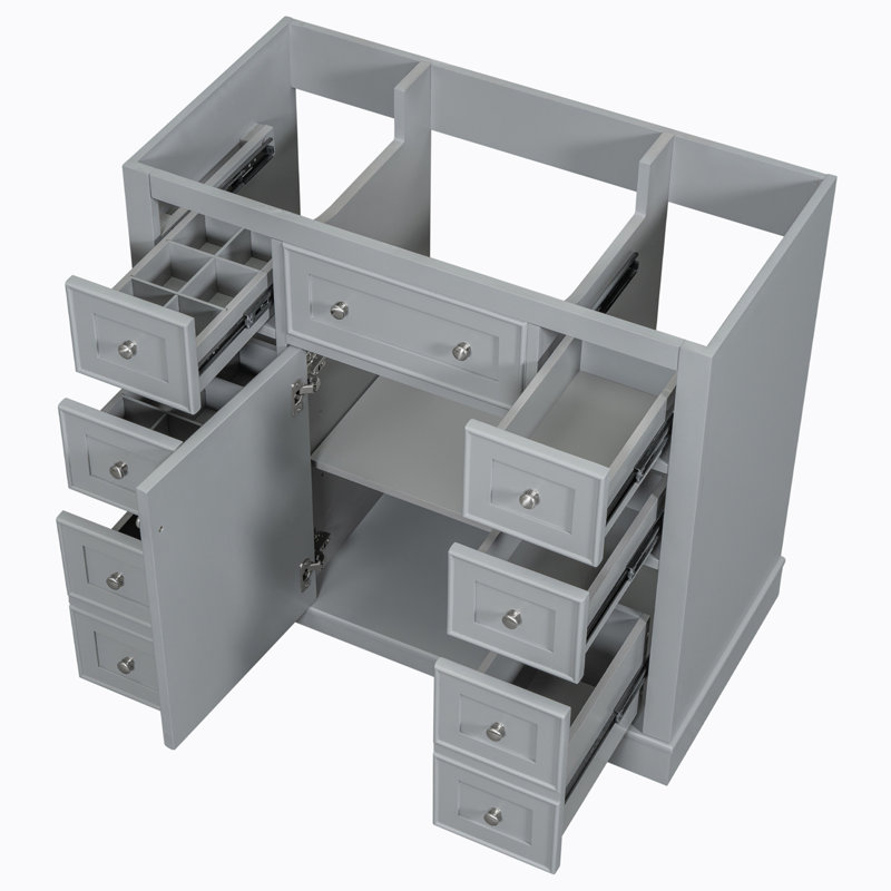 Base de meuble-lavabo simple 35,60 po seulement, Gris