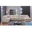 Canapé d'angle modulaire en chenille beige 141,5 po Celine-2092853713