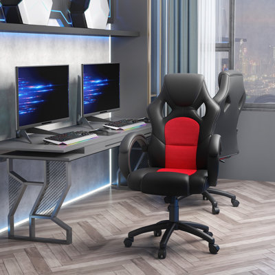 Fauteuil de direction pivotant, réglable et à dossier haut de style jeu de course Charmayne