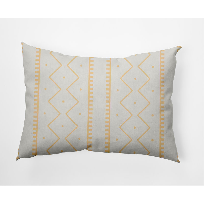 Coussin décoratif lombaire Mudcloth, Jaune maïs