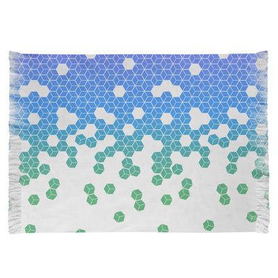 Tapis à cubes bleu/blanc culbuté Mcguigan
