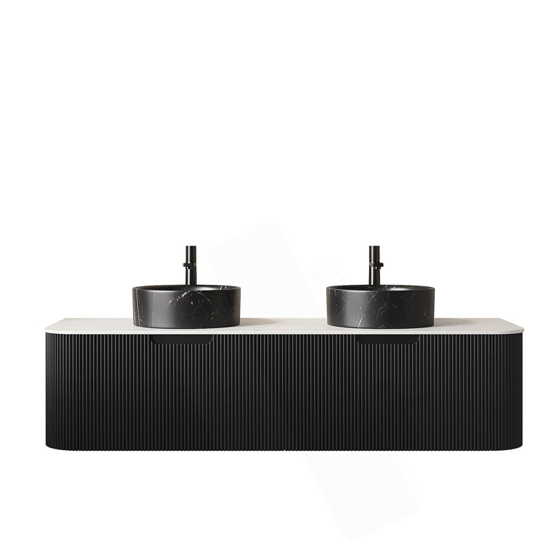 Meuble-lavabo de 60 po avec lavabos, lavabos en céramique de haute qualité, plateau en pierre frittée durable et rangement spacieux