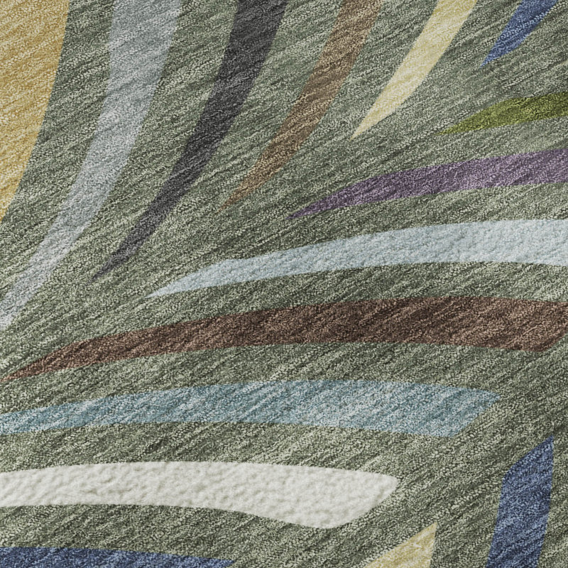 Tapis moderne lavable à la machine de qualité supérieure Mayfield AMF2475, Basilic, Tapis de couloir 2 pi 3 po x 7 pi 6 po