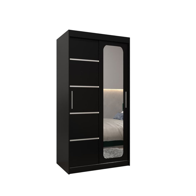 Manufactured Wood Wardrobe, Black