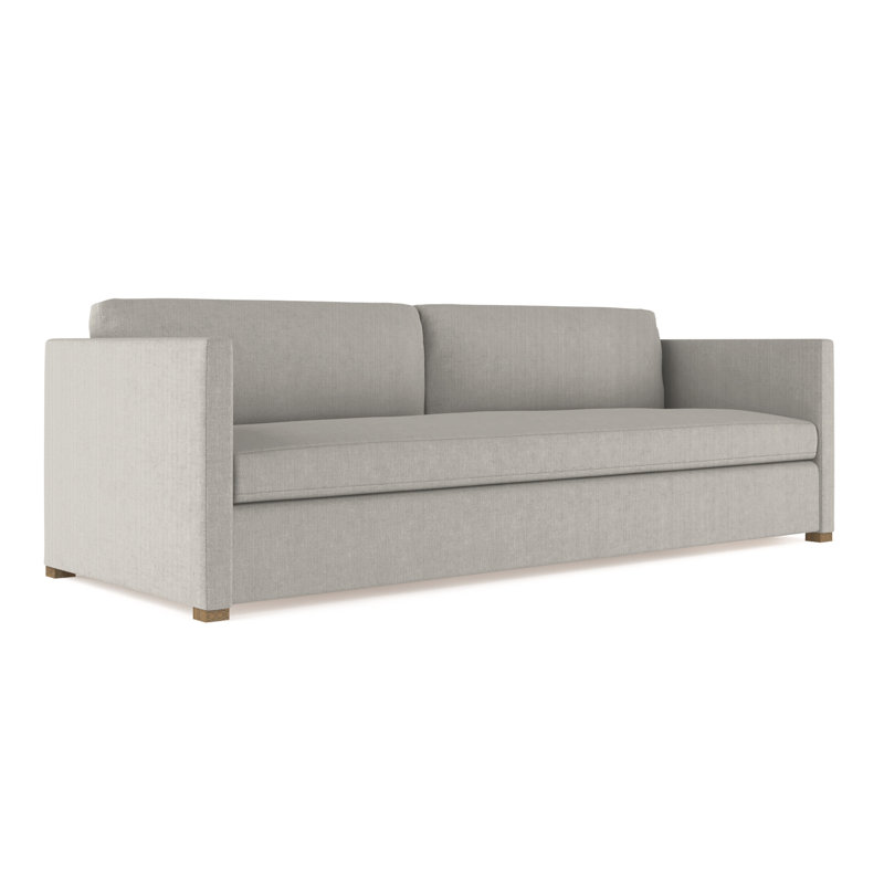 Canapé Madison, Lin à tissage carré argenté, H 33 po x l 84 po x P 38 po, Naturel