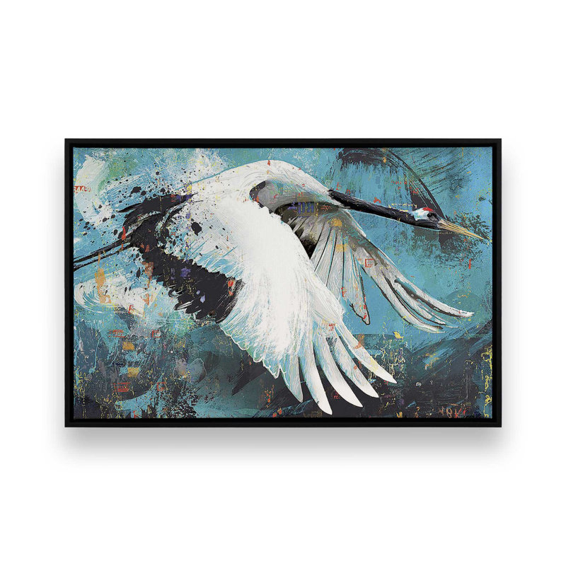 «Blue Skies Rendezvous», reproduction sur toile, Cadre flottant noir satiné, H 10 po x l 14 po x P 1,75 po