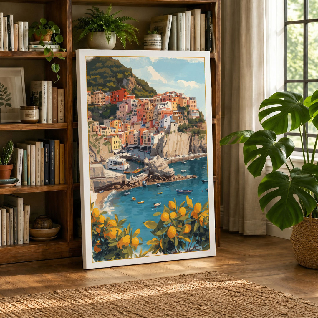 Cinque Terre in Bloom Coastal - Wrapped Canvas