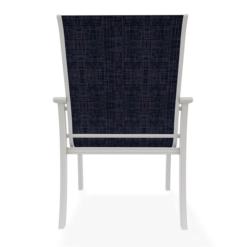 St. Catherine Polymer Outdoor Lounge Chair, Snow, Moments Navy