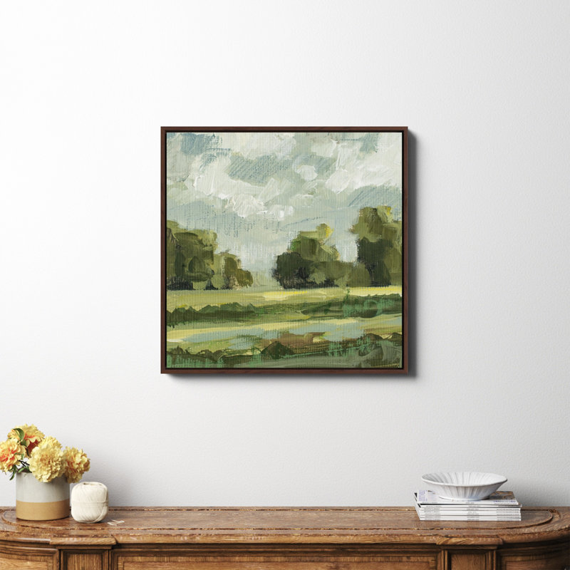 Abstrait paysage paire 12 par Miss Mustard Seed, Non, H 30 po x l 30 po x P 2 po, Toile avec cadre espresso
