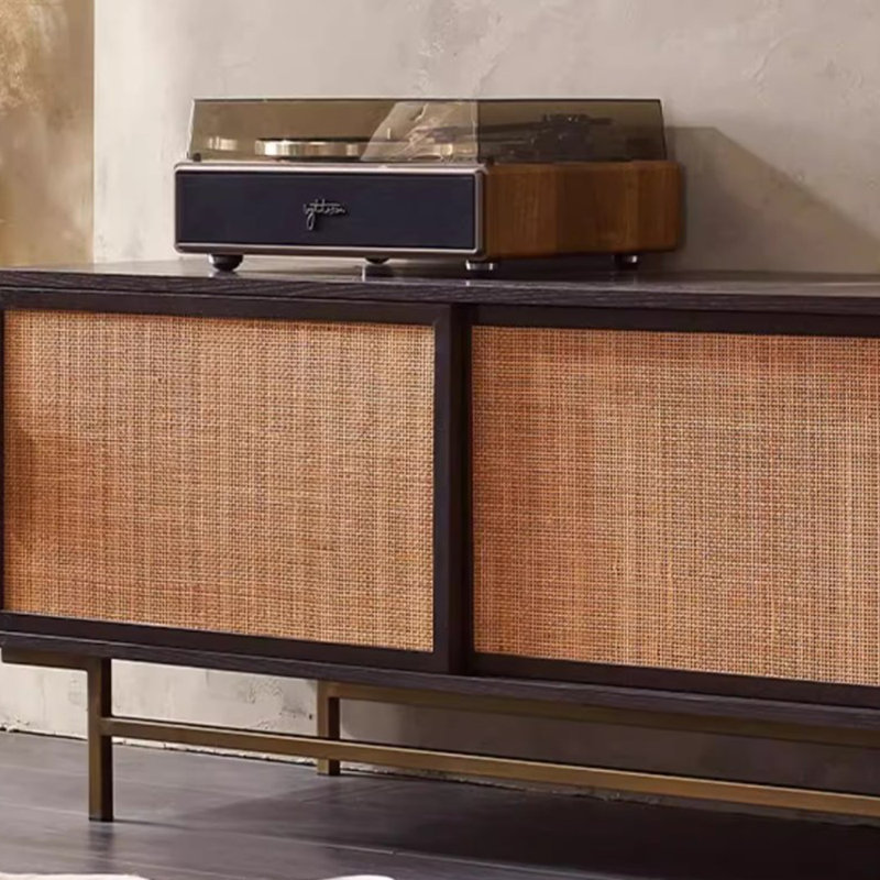 Meuble télé en rotin massif tissé Design sens
