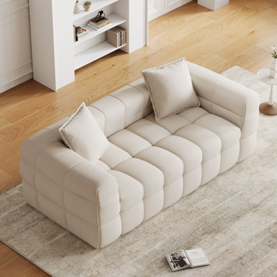 68.7'' Compression Square Arm Sofa Upholstered Tufted Loveseat 