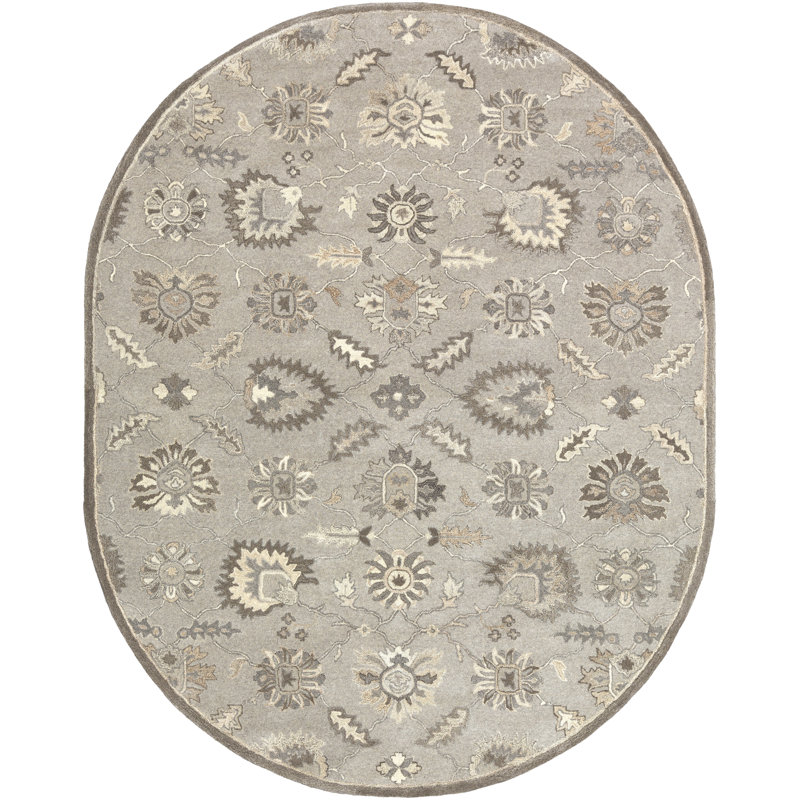 Soderquist Wool Floral Indoor Rug, Oval 6' x 9'