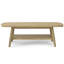 Table basse d'extérieur contemporaine en acacia massif 44 "avec plateau à lattes et tablette ouverte