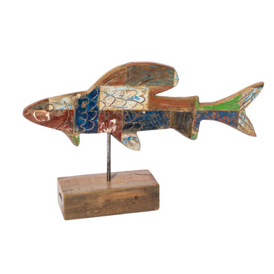 Zachary Fish & Sea Life Wood Garden Statue