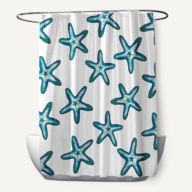 Rideau de douche simple Wilb Abraham, Bleu sarcelle