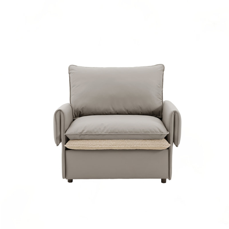 Fauteuil d'appoint surdimensionné de style moderne, Gris