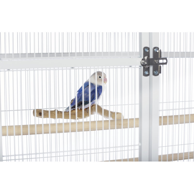 Chalk White 59.25'' Steel Flight Bird Cage with Stand