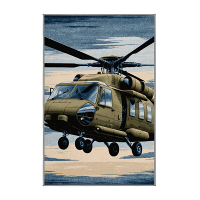 Machine Washable Transportation Gray Area Rug