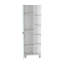 Armoire à porte simple H 62 po, cinq tablettes extérieures, quatre tablettes intérieures, blanc