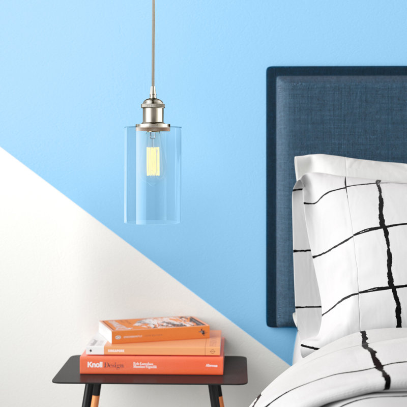 Glessite 1 - Light Single Pendant, Polished Nickel, Clear, LED