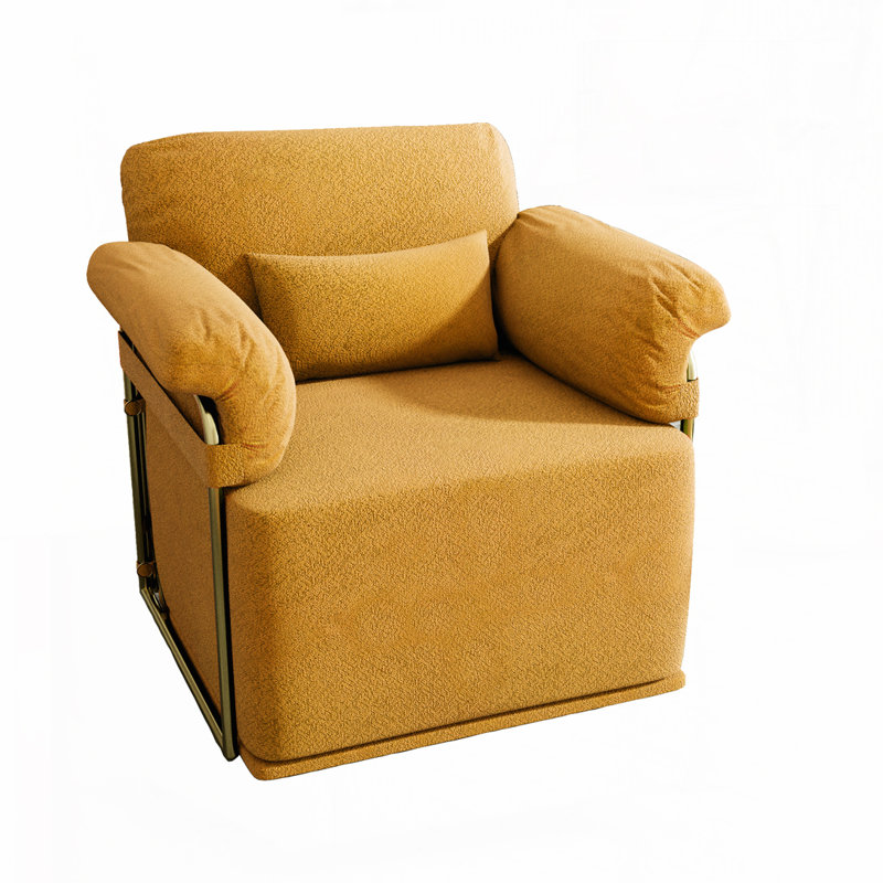 Upholstered Swivel Barrel Chair, Orange