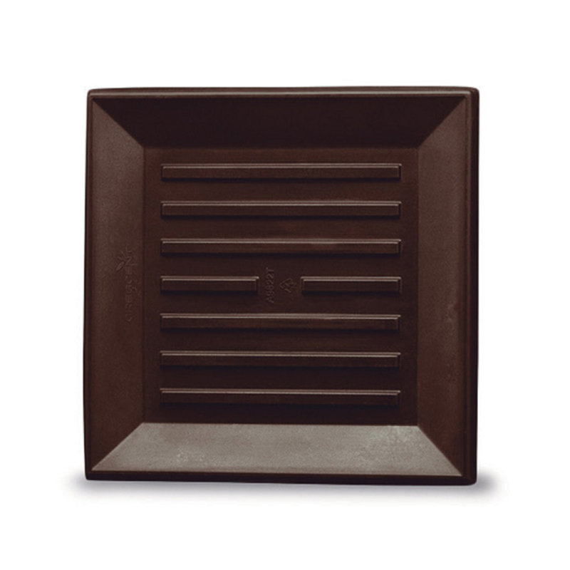 Soucoupe de jardinière carrée universelle, H 1 po x l 12,5 po x P 12,5 po, Rouille