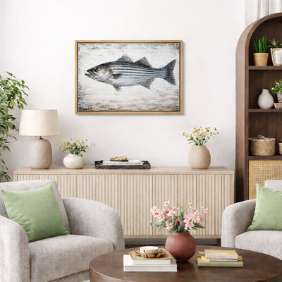 Œuvre rayée, photos de poissons côtiers, impression sur toile encadrée