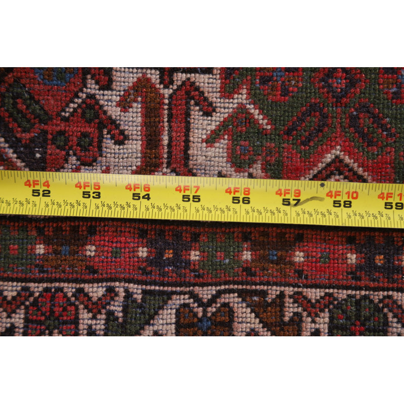 Tapis persan à motif géométrique entièrement fabriqué à la main 3 x 5 Sirjan