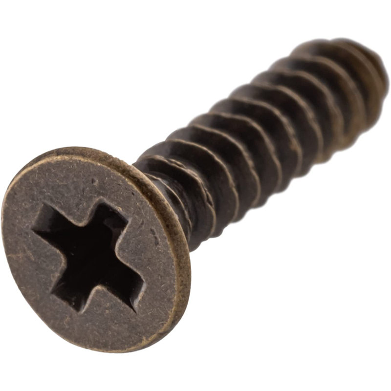 #6 x 5/8" Antique Brass Flat Countersunk Head Philips Drive Screws ( Pack of 25 )