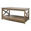 Table basse Modern Farmhouse avec tablette de rangement à 2 niveaux, construction en bois robuste, structure en X, finition noyer foncé