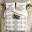 Édredon 4 pièces avec coussin décoratif pour lit double / grand. Noir / microfibre imprimée. . Facette d'inspiration mondiale. Oreiller lavable double / grand. Imprimé. Rembourrage. . Aspect. Machine