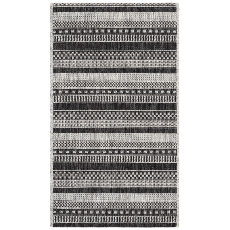 Tapis d'intérieur / extérieur à rayures Sumas Performance, Rectangle 2 pi x 3 pi 7 po