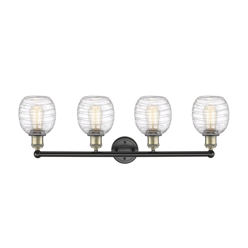 Éclairage pour meuble-lavabo 4 lumières Carlucci, Déco tourbillon, Laiton antique noir